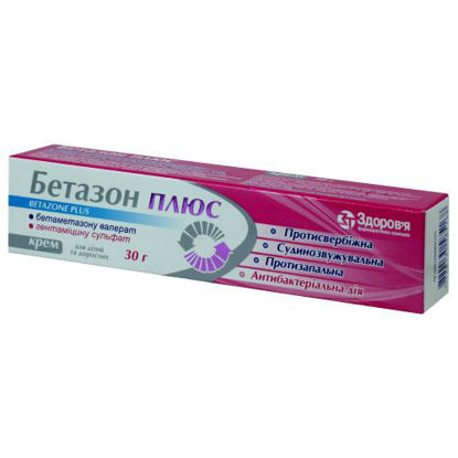 Світлина Бетазон Плюс крем 1 мг/г + 1 мг/г 30 г